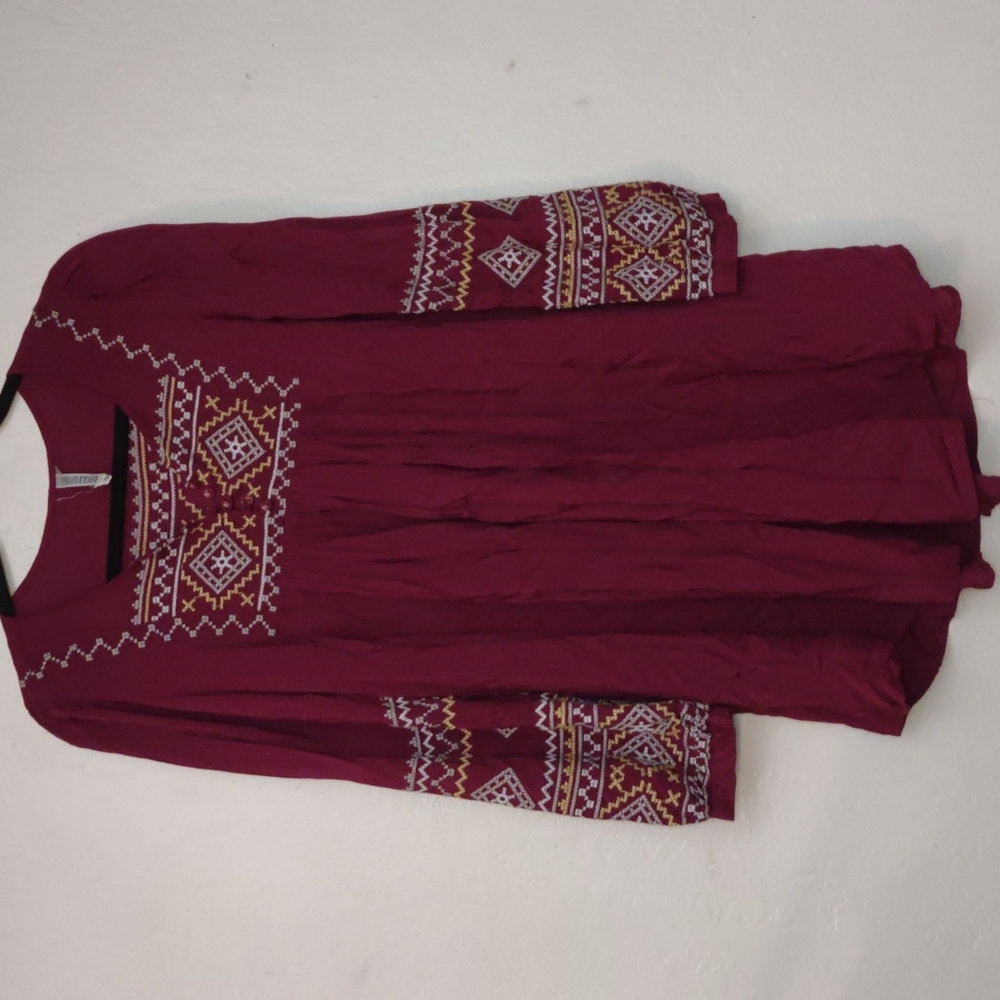 Red Embroidered Tunic